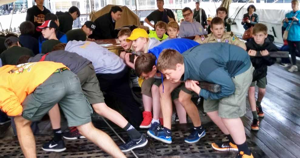 Scout Troops Stay Overnight Aboard USS Constellation